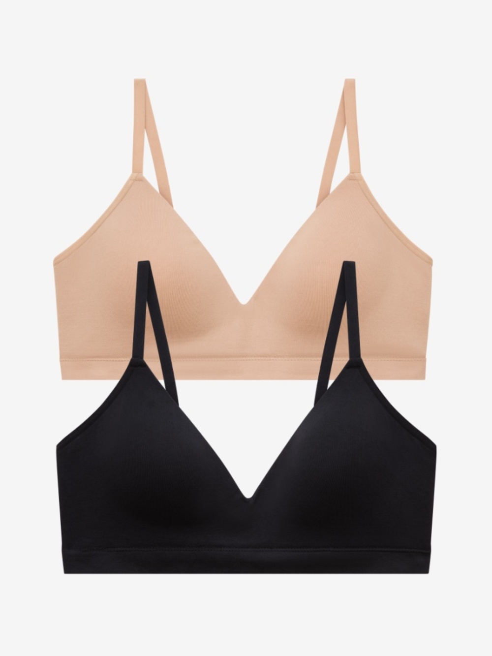 ThirdLove Form Fit Wireless - 2 Pack ~ Taupe & Black ~ Large ~ 2 Bras ~ NWT